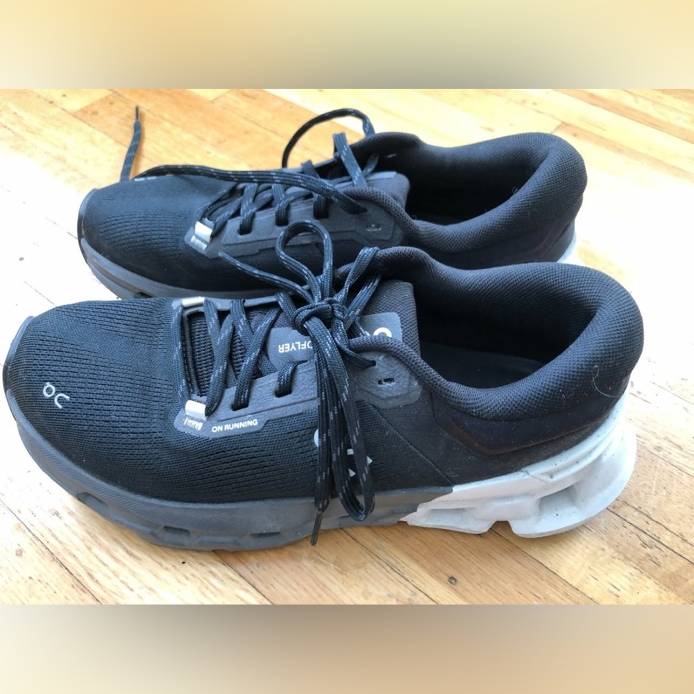 On Running Black and White Athletic Shoes